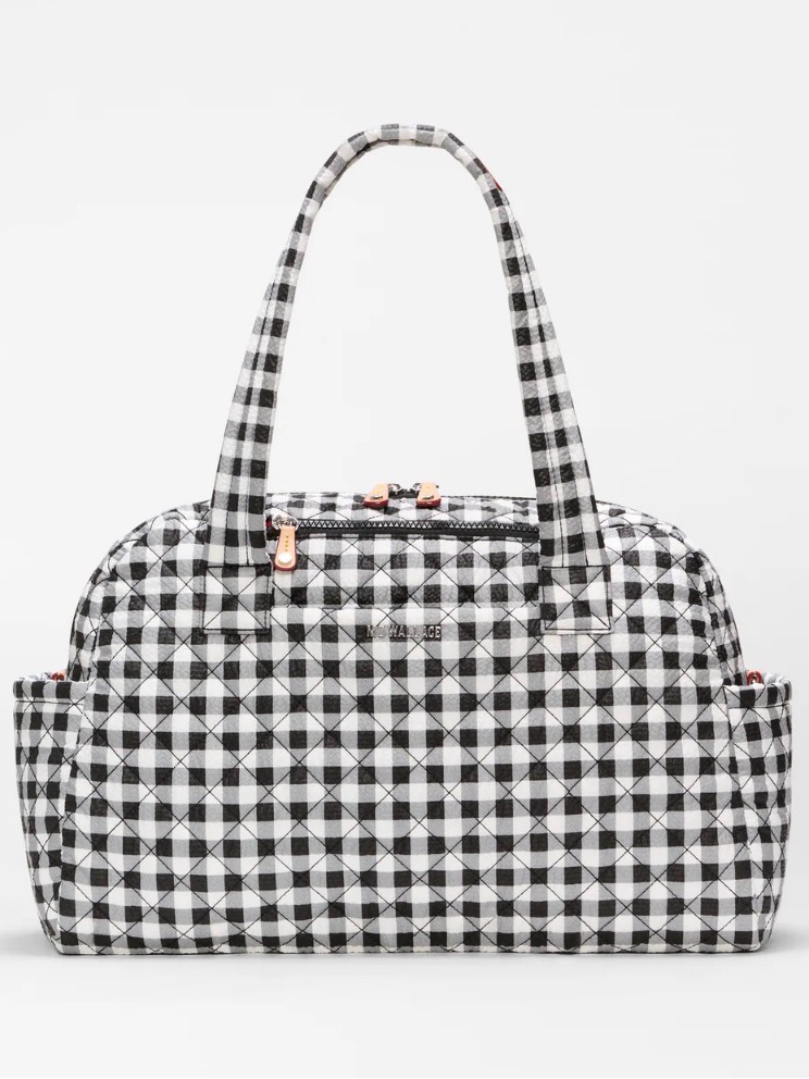 Nwt Mz Wallace Gingham Black & White Jimmy Deluxe Duffel